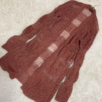 Theory 니트 가디건 오렌지 핑크 S 비침 보더 겉옷