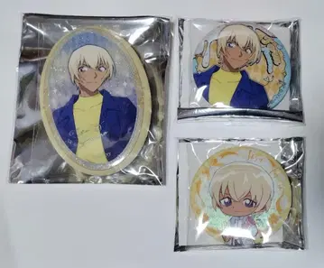 명탐정 코난 중국 Gift 타원형 원형 캔뱃지 세트 아무로/후루야