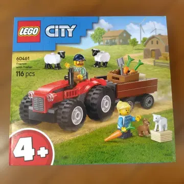 [ 새상품 미사용 ] 레고 60761 시티 빨간색 트랙터와 목장의 양