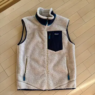 patagonia 플리스 베스트 L 사이즈 아이보리/네이비