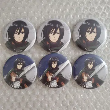 진격의 거인 AKIBA FAN CUBE 캔뱃지 미카사 6개