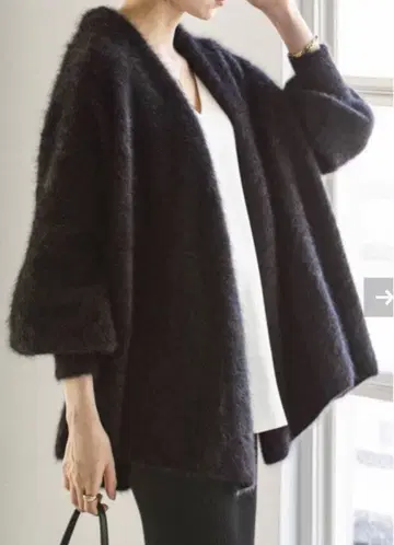 [ 새상품급 ] NOBLE 퍼 니트 퍼프 가디건