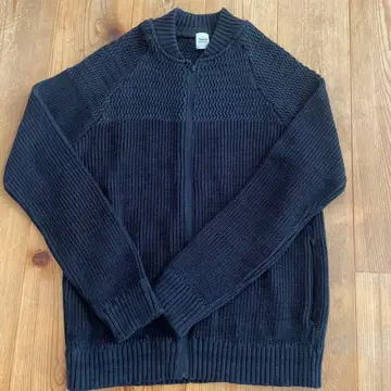 TAKEO KIKUCHI 다크 블루 니트 집업 자켓