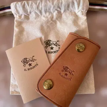 IL BISONTE 가죽 키케이스 더스트백 포함