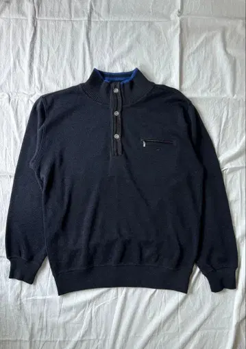 [ POLO ] 다크 블루 하프 지퍼 니트