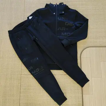 언더아머 하이브리드 니트 저지 셋업 블랙