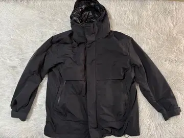 UNIQLO +J 하이브리드 오버 사이즈 다운 후드티 블랙 XL