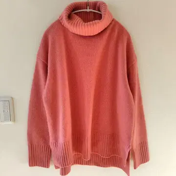 BABYLONE 캐시미어 블렌드 터틀넥 니트 살몬 핑크