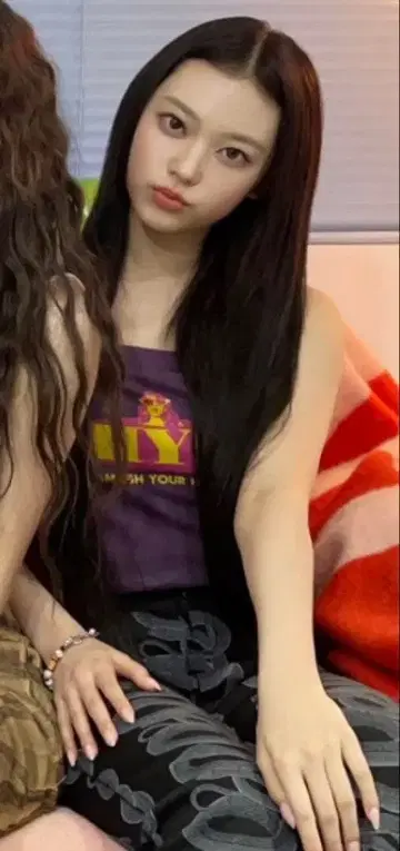 스네이크 패턴 블랙 스키니 데님