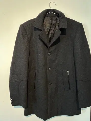 SKYSEA 울 피 코트 다크 그레이 성인식 코트 포멀