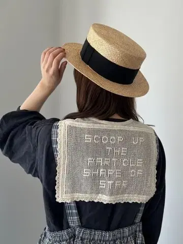 Samansa Mos2 로고 메쉬 레이스 세일러 탈착식 옷깃