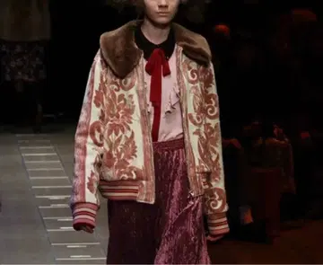 MURRAL 미랄 자카드 블루종 자켓 핑크 브라운