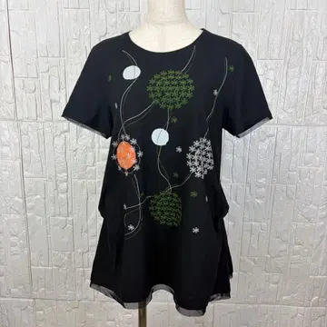 t.b 티셔츠 양쪽 사이드 디자인 자수 있음 38 블랙 [ f40 ]