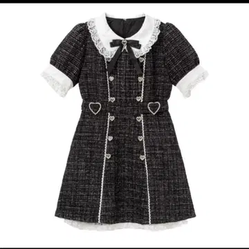 트위드 블랙 미니 원피스 반팔