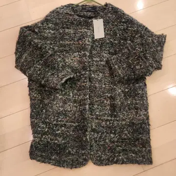 ZARA 아크릴 혼방 그린 계열 가디건 M