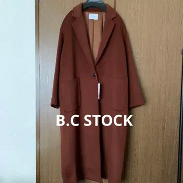 [ 새상품 택 포함 ] B.C STOCK W 비버 롱 체스터 코트 브라운