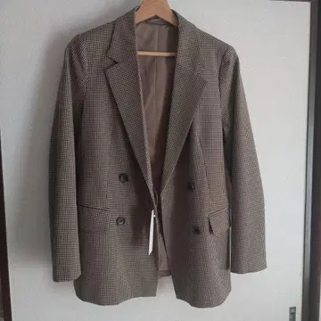 GU 체크 무늬 더블 브레스트 자켓 미사용