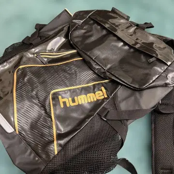 hummel 블랙 메쉬 소재 백팩