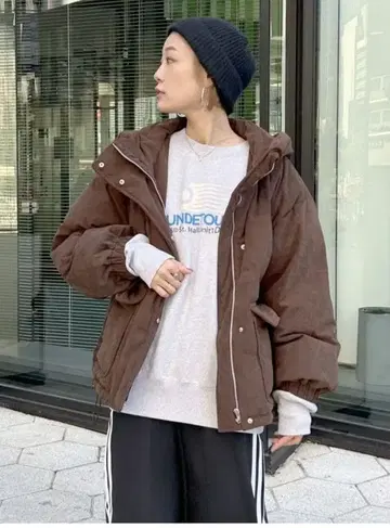 Ungrid 브라운 코듀로이 다운 자켓