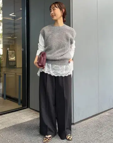 SLOBEIENA 레이스 콤비 티셔츠