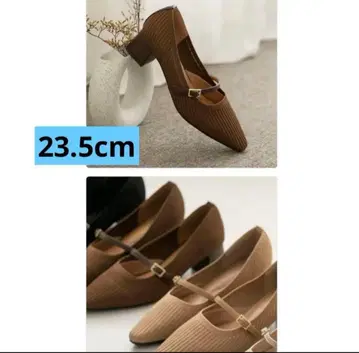 메리제인 4cm대 미들힐 펌프스 브라운