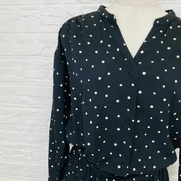 프리페리르 도트 무늬 롱 원피스 L 허리 리본 [ 1578-45