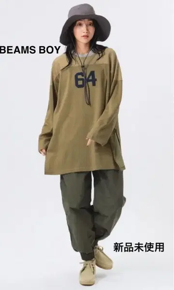 BEAMS BOY 로고 풋볼 롱 슬리브