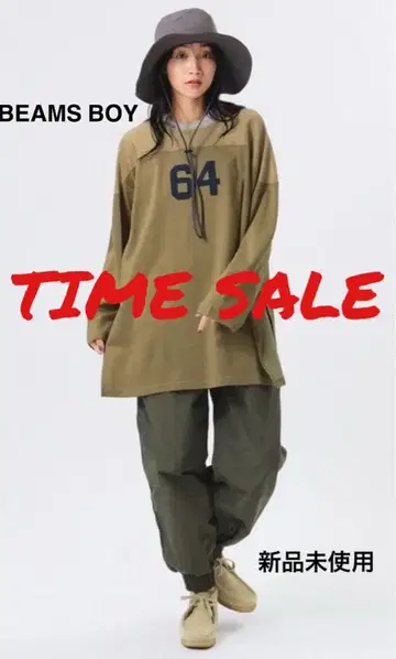 BEAMS BOY 로고 풋볼 롱 슬리브