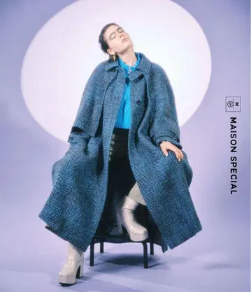 MAISON SPECIAL 그린 케이프 코트 38