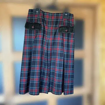 3L 플리츠 스커트 체크 무늬