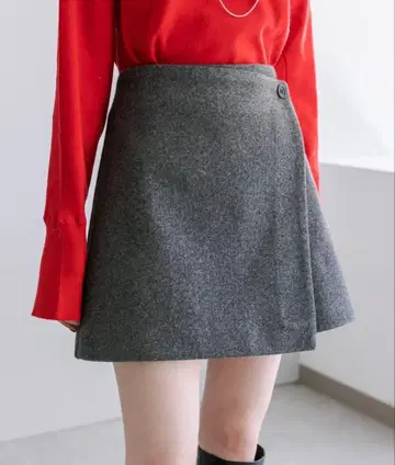 mystic 기모 랩 미니 치마바지 그레이 사이즈 2