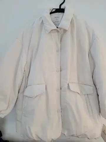 새상품 Mila Owen 스텐 칼라 프렌치 다운 A 라인 코트 화이트