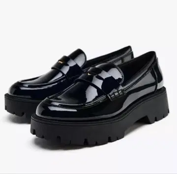 ZARA 블랙 코인 로퍼 38