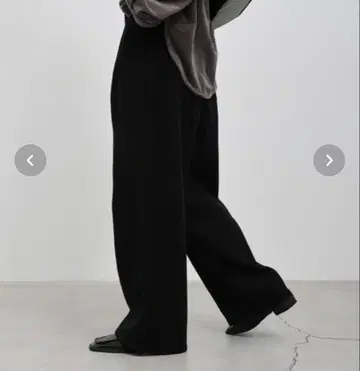 셀렉 모카 페이크 울 더블 턱 팬츠