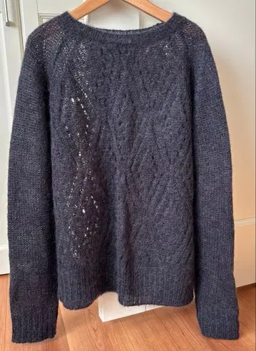 새상품급 앙셰느망 네이비 모헤어 시스루 니트