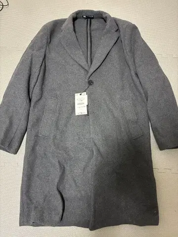 [ 미사용 정가 16,000엔 ] ZARA 그레이 체스터 코트 L 사이즈