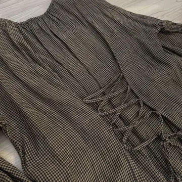 사만사 모스모스 slow linen 린넨 100% 뒷 허리 리본 원피스