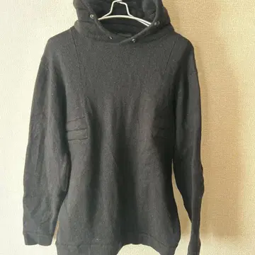 cycle 울 100% 블랙 후드 부착 후드티