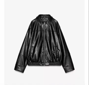 ZARA 새상품급 인조 가죽 봄버 자켓 L 블랙
