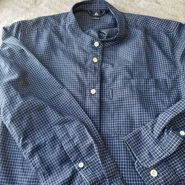 몽벨 체크 무늬 셔츠 XL 네이비
