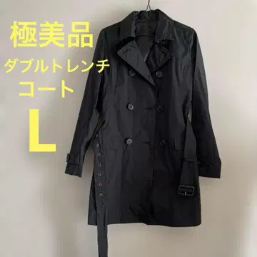 [컨디션 최상] COMME CA DU MODE 블랙 더블 트렌치코트