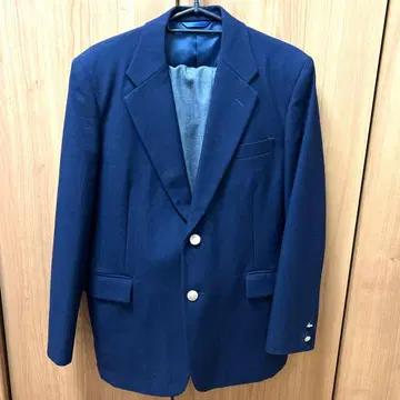 CAMPAL 네이비 골드 버튼 블레이저 & 그레이 슬랙스 팬츠 세트 M