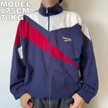 REEBOK 리복 트랙 자켓 자수 기모 네이비 빨간색 L 10142