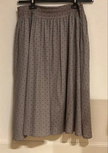 올드 잉글랜드 울 100% 프린트 개더 스커트