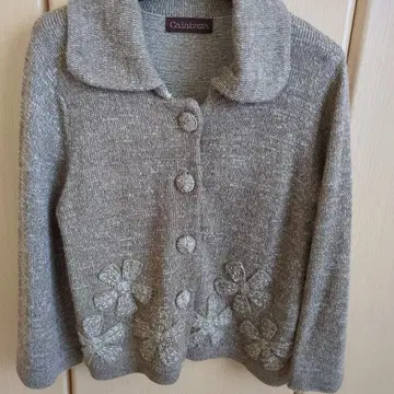 Calabaza 꽃 자수 세련된 긴팔 가디건 새상품급