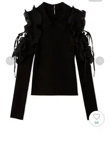 snidel 프릴 장식 블랙 긴팔 니트 프리 사이즈