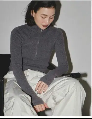 TODAYFUL 하프집 립 니트