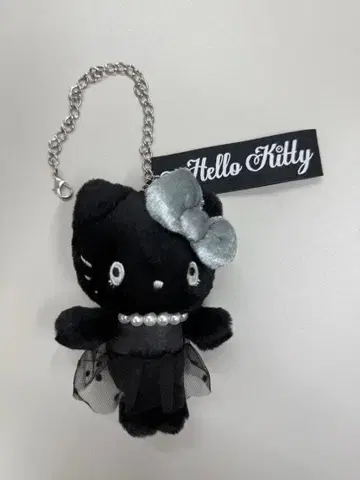 헬로키티 USJ 한정판 키티 봉제 인형 키체인 블랙