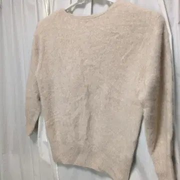 바빌론 부드러운 폭스 90% 캐시미어 10% 크림색 긴팔 니트