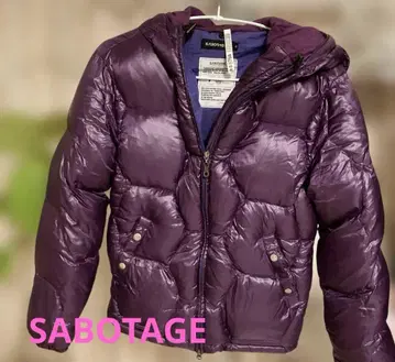 SABOTAGE 후드 부착 퍼플 라이트 다운 자켓 S 새상품급
